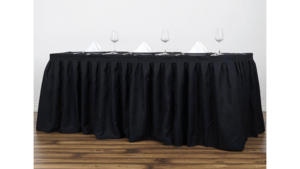 17' Black Table Skirting rental Minneapolis-St. Paul, MN