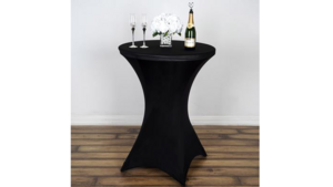 Black Cocktail Spandex Table Cover 36" rental Minneapolis-St. Paul, MN