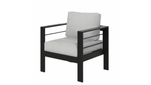 Hampton's Black Frame Chair - Light Grey Cushion rental New York, NY