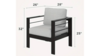 Hampton's Black Frame Chair - Light Grey Cushion rental in New York, NY