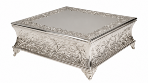 Square Silver Amelia Cake Stand 18" rental Austin, TX