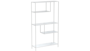 Metal Display Four Tier - White With White Shelves rental in New York, NY