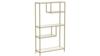 Metal Display Four Tier - Gold With White Shelves rental in New York, NY