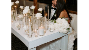 Modern White Sweetheart Table rental Phoenix, AZ