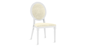Louis XV Chair White - Ivory Velvet Cushions rental New York, NY