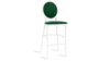 Louis XV Stool White - Emerald Velvet Cushions rental in New York, NY