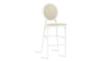 Louis XV Stool White - Ivory Velvet Cushions rental in New York, NY