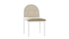 Hollis Chair White Cane - Ivory Velvet Cushion rental in New York, NY