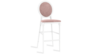 Louis XV Stool White - Dusty Rose Velvet Cushions rental in New York, NY