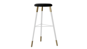 Tivoli Stool White Polished Gold - Black Velvet... rental New York, NY