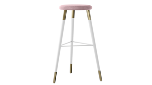 Tivoli Stool White Polished Gold - Dusty Rose V... rental New York, NY