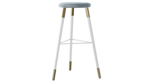 Tivoli Stool White Polished Gold - Rain Velvet ... rental New York, NY