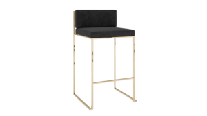 Paramount Stool Polished Gold - Black Velvet Cu... rental New York, NY