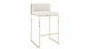 Paramount Stool Polished Gold - White Velvet Cu... rental in New York, NY