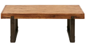 Rustic Metal Base Coffee Table rental New York, NY