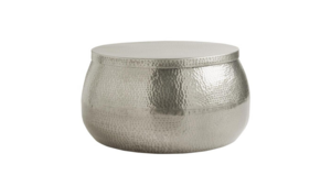 Silver Hammered Table 29" Diameter rental New York, NY