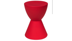 Red Hourglass Drum Side Table rental New York, NY