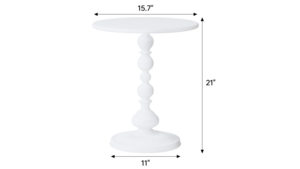 White Metal 15" Round Side End Table rental New York, NY