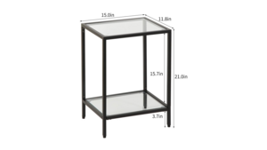Glass End Table Black Frame rental New York, NY