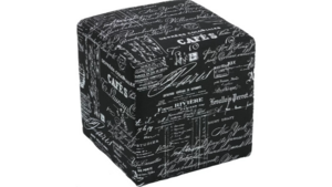 Script Pattern Cube Ottoman rental New York, NY