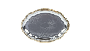 Stainless Trim Oval Tray Gold 13" X 18" rental New York, NY