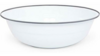 Large White Enamel Footed Bowl with Grey Rolled... rental in New York, NY