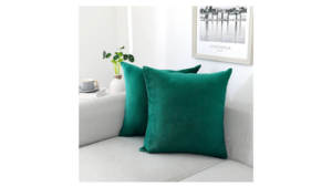 Emerald Velvet Throw Pillow 18" - Set of 2 rental New York, NY