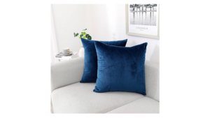 Sapphire Velvet Throw Pillow 18" - Set of 2 rental New York, NY