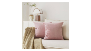 Dusty Rose Velvet Throw Pillow 18" - Set of 2 rental New York, NY
