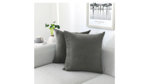 Dark Grey Velvet Throw Pillow 18" - Set of 2 rental New York, NY