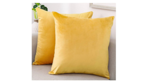 Yellow Velvet Throw Pillow 18" - Set of 2 rental New York, NY