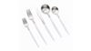 Vera Silver White Handle Salad Fork (Pack of 10) rental in New York, NY