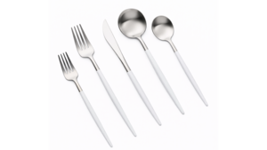 Vera Silver White Handle Teaspoon (Pack of 10) rental New York, NY