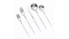 Vera Silver White Handle Dinner Knife (Pack of 10) rental in New York, NY