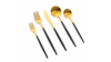 Vera Gold Black Handle Tablespoon (Pack of 10) rental in New York, NY
