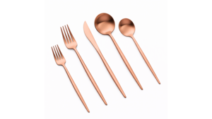 Vera Rose Gold Dinner Fork (Pack of 10) rental New York, NY