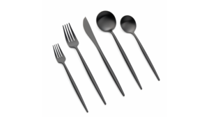 Vera Black Dinner Fork (Pack of 10) rental New York, NY