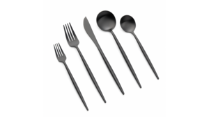 Vera Black Salad Fork (Pack of 10) rental New York, NY