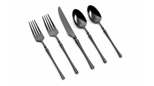 Irene Black Dinner Fork 18/10 (Pack of 10) rental New York, NY