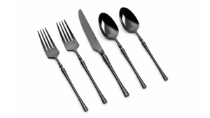 Irene Black Teaspoon 18/10 (Pack of 10) rental New York, NY