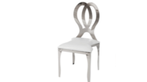 Stainless Steel Chair - Heart Silver rental Miami-Ft. Lauderdale, FL