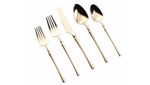 Irene Champagne Gold Teaspoon 18/10 (Pack of 10) rental New York, NY
