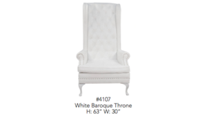 Lounge - White Baroque Throne rental Miami-Ft. Lauderdale, FL