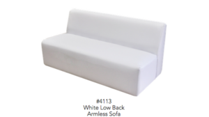 Lounge - White Low Back Armless Sofa rental Miami-Ft. Lauderdale, FL
