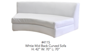 Lounge - White Mid Back Curved Sofa rental Miami-Ft. Lauderdale, FL