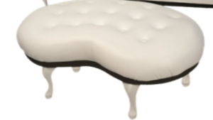 Lounge - White Kidney Ottoman w/Mahogany Edge rental Miami-Ft. Lauderdale, FL