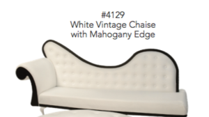 Lounge - White Vintage Chaise w/Mahogany Edge rental Miami-Ft. Lauderdale, FL