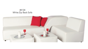 Lounge - White Zip Back Sofa rental Miami-Ft. Lauderdale, FL