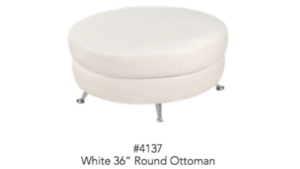 Lounge - White 36" Round Ottoman rental Miami-Ft. Lauderdale, FL