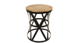 Camelot - Iron & Wood Drum End Table rental Miami-Ft. Lauderdale, FL